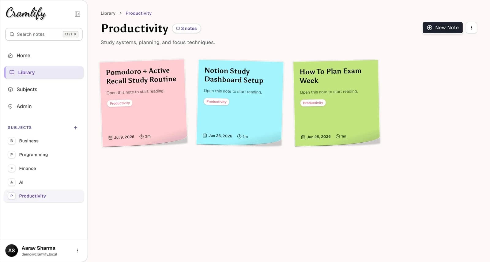 Cramlify subject library public preview